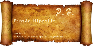 Pintér Hippolit névjegykártya